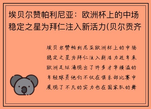 埃贝尔赞帕利尼亚：欧洲杯上的中场稳定之星为拜仁注入新活力(贝尔贡齐评价帕瓦罗蒂)